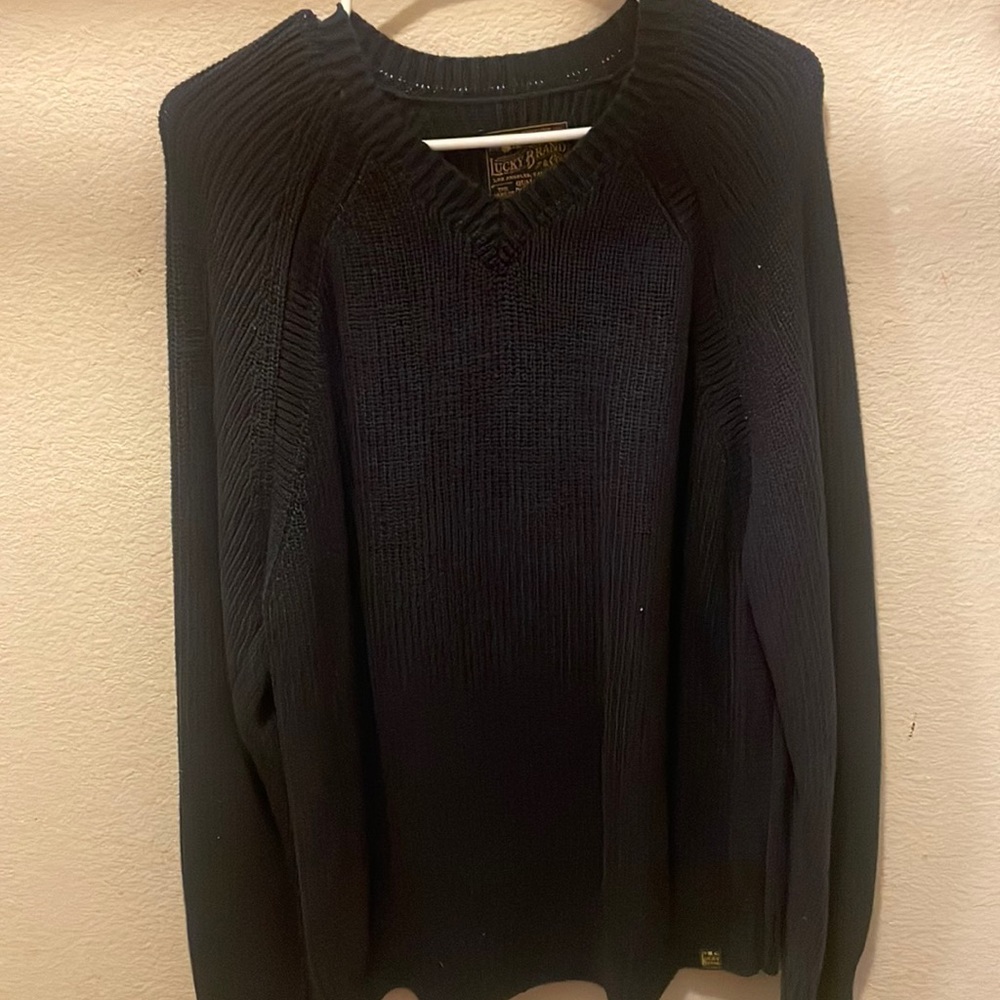 Lucky Brand Navy Blue Sweater Size Large